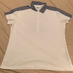 NEW w/o tag Lady Hagen Women's Printed Block Short Sleeve Golf Polo Size: XL